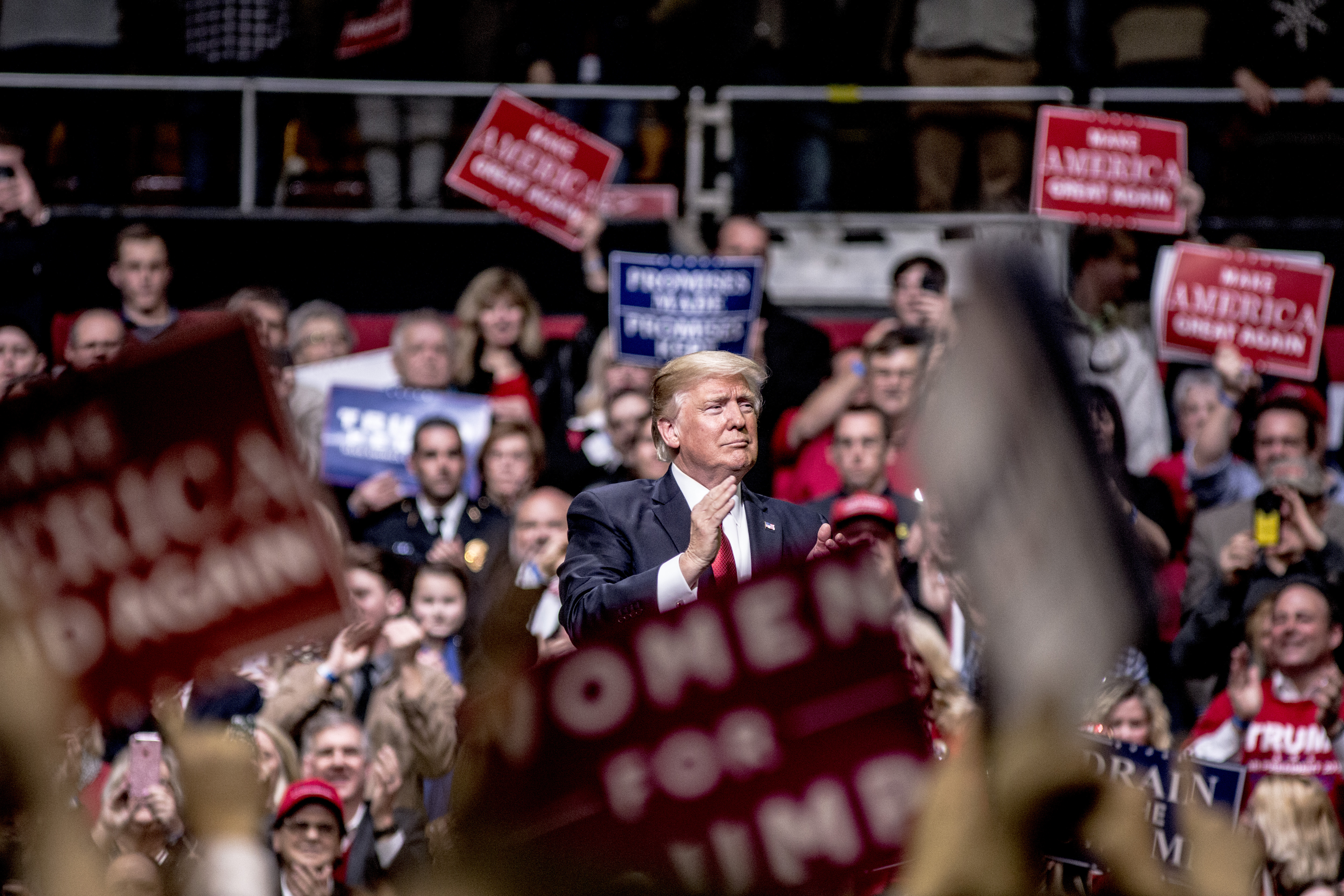 Donald Trump at a rally in Tennessee in March 2017.