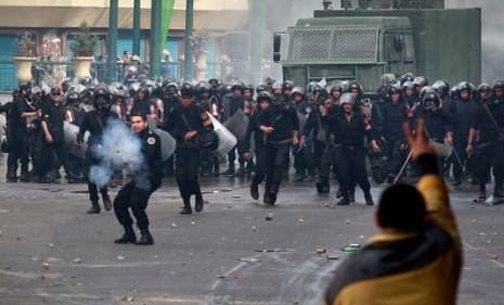 Internet connections and cellphone service were shut down, but Cairo protesters still coordinated a rally against President Hosni Mubarak.