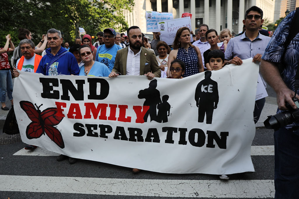 Protesters call for an end to Trump policy of separating migrant children from parents