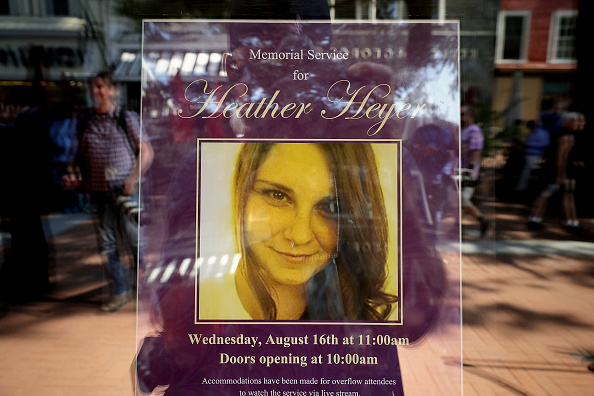 A poster for Heather Heyer&#039;s memorial service.