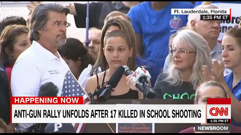 Florida student Emma Gonzalez calls for new gun laws following the Parkland school shooting