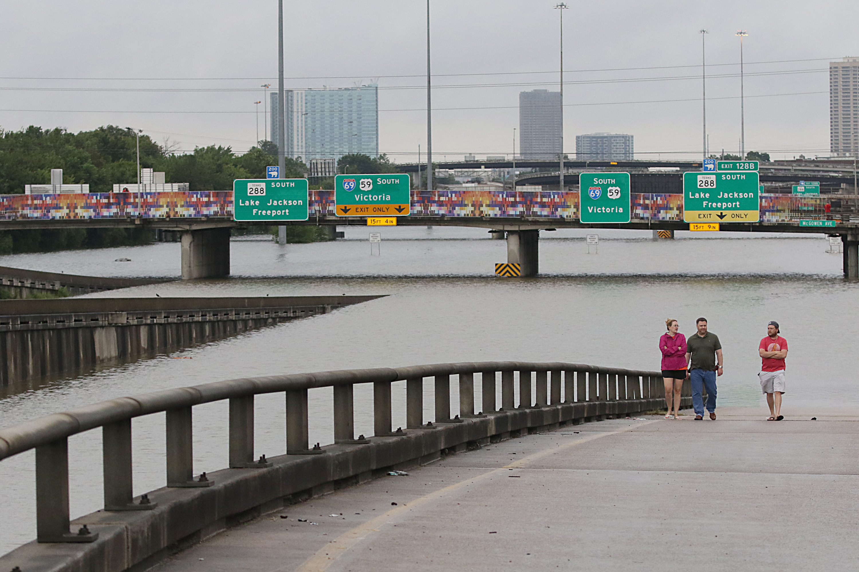 Flooded highways in Houston, Texas