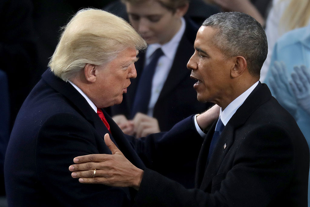 Presidents Trump and Obama