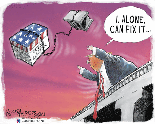 Political Cartoon U.S. Trump 2020 election interference