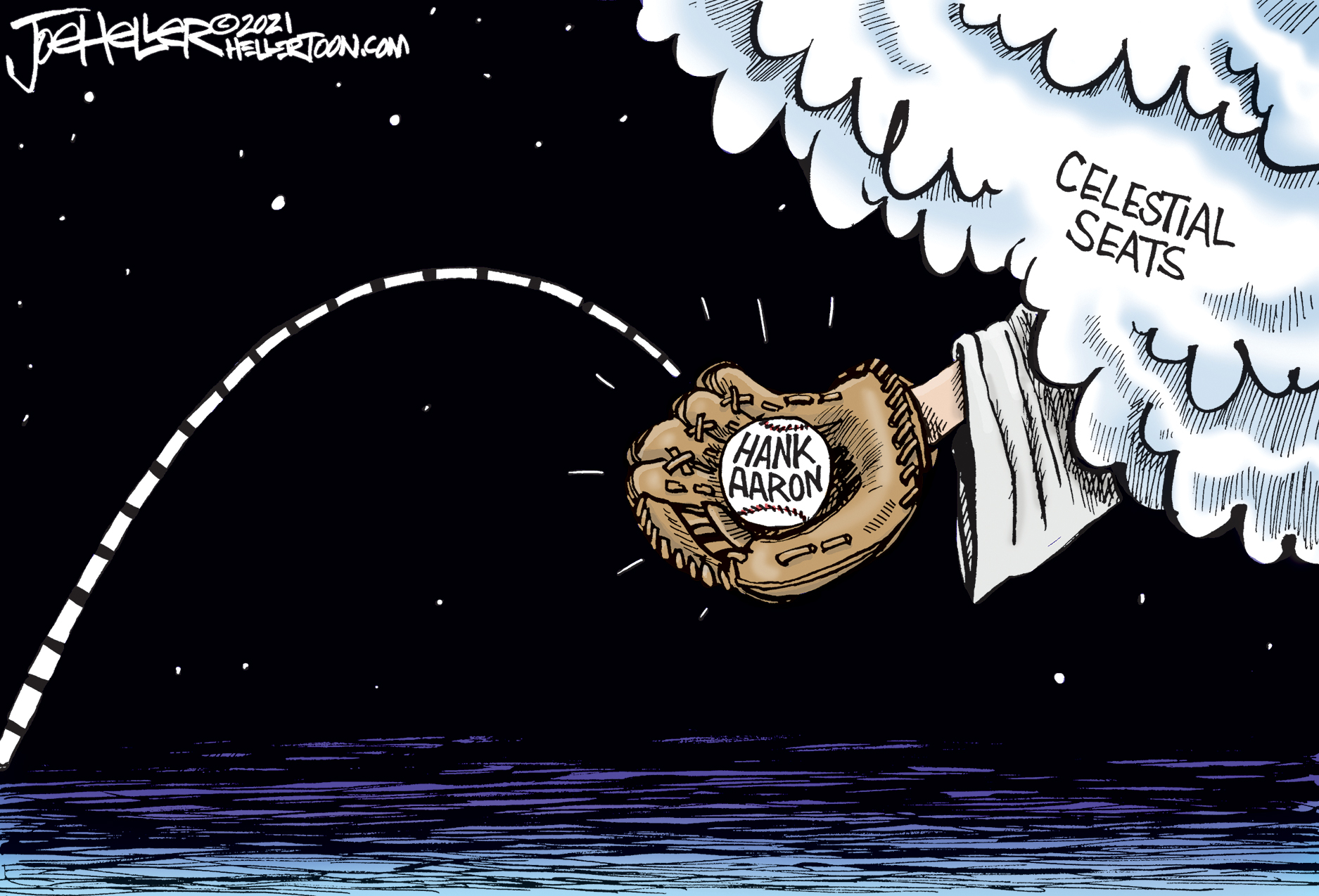 Editorial Cartoon U.S. Hank Aaron RIP