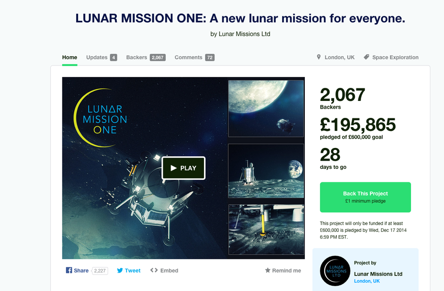 British scientists are crowdfunding a moon landing