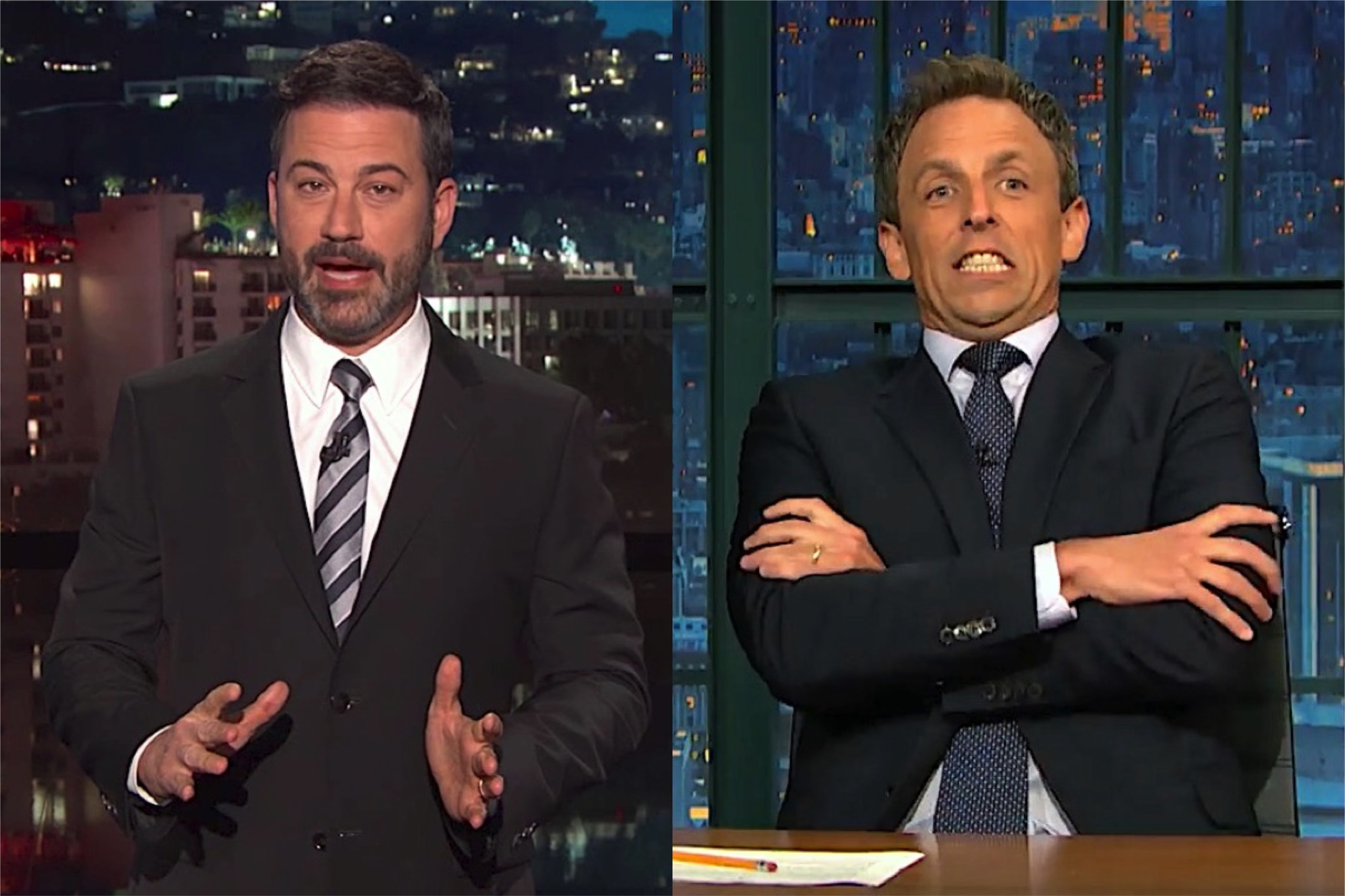Seth Meyers and Jimmy Kimmel are scared about North Korea
