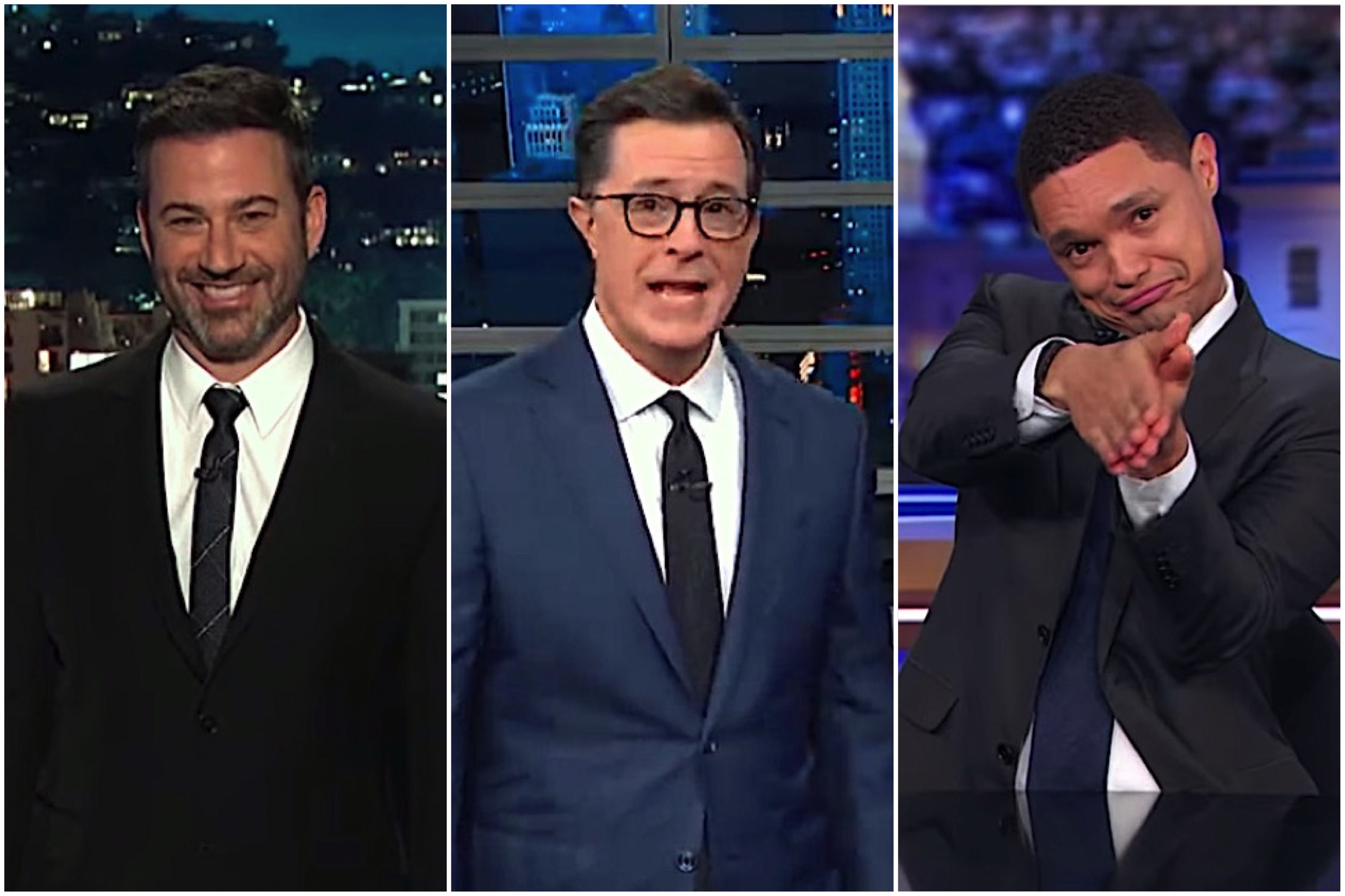 Stephen Colbert, Jimmy Kimmel, Trevor Noah recap Trump&#039;s State of the Union