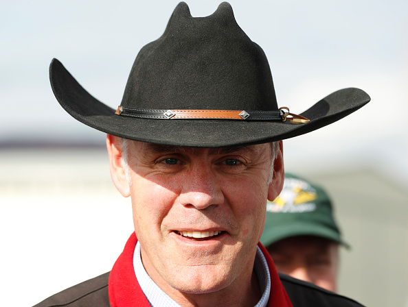 Traffic could not keep Zinke away from his horseback riding appointment.