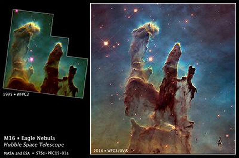 The Hubble Space Telescope captures another amazing image of the Pillars of Creation