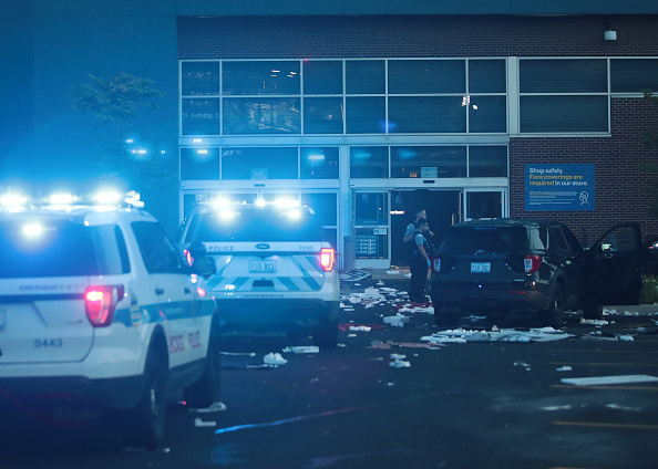 A damaged Best Buy store in Chicago. 
