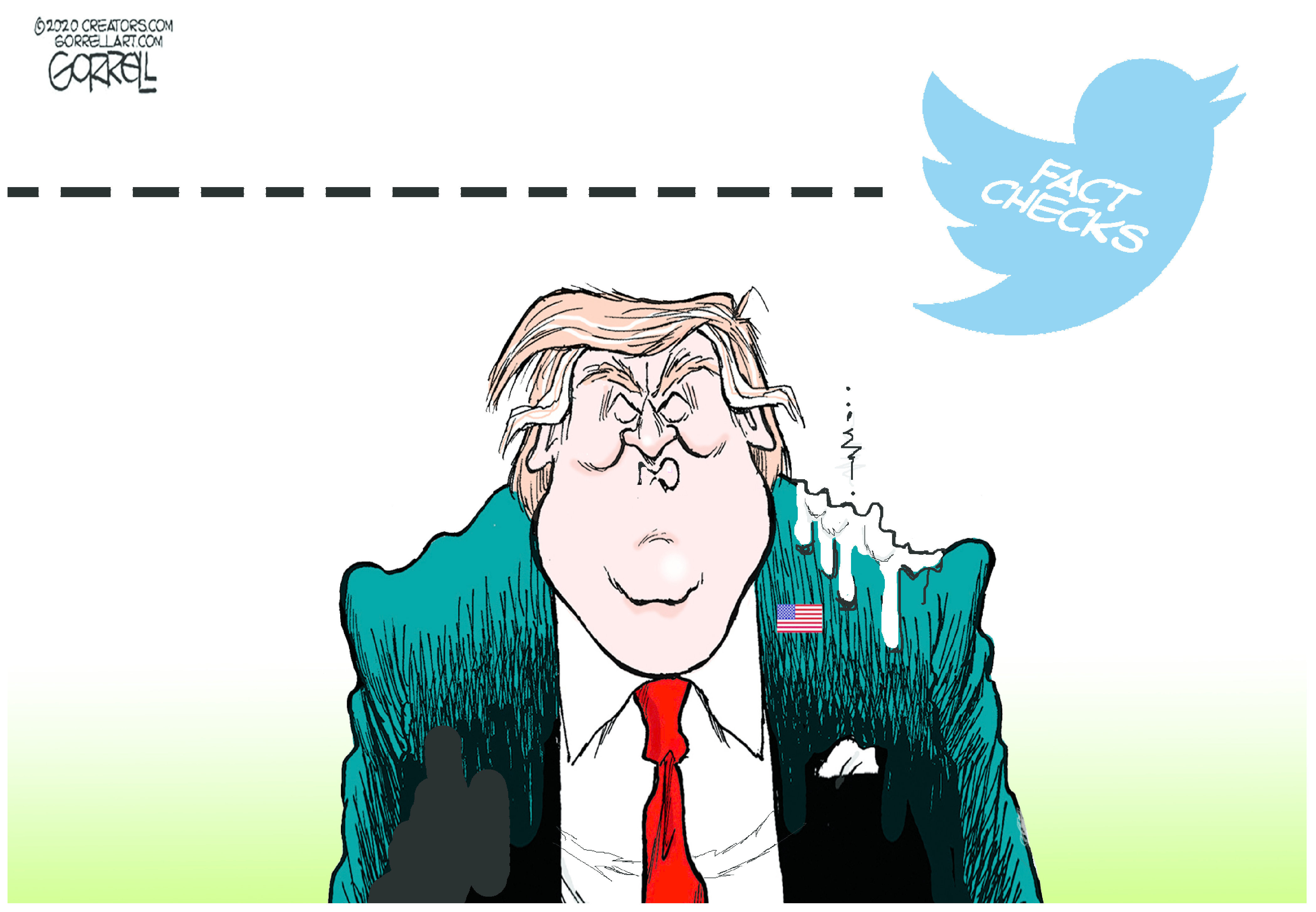Political Cartoon U.S. Trump twitter fact check