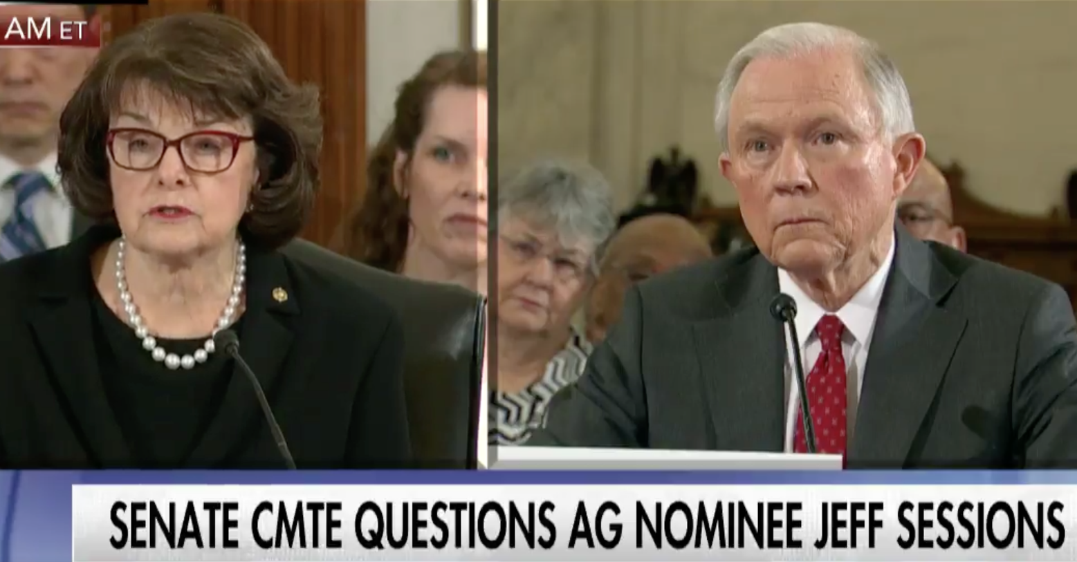 Jeff Sessions and Senator Dianne Feinstein.