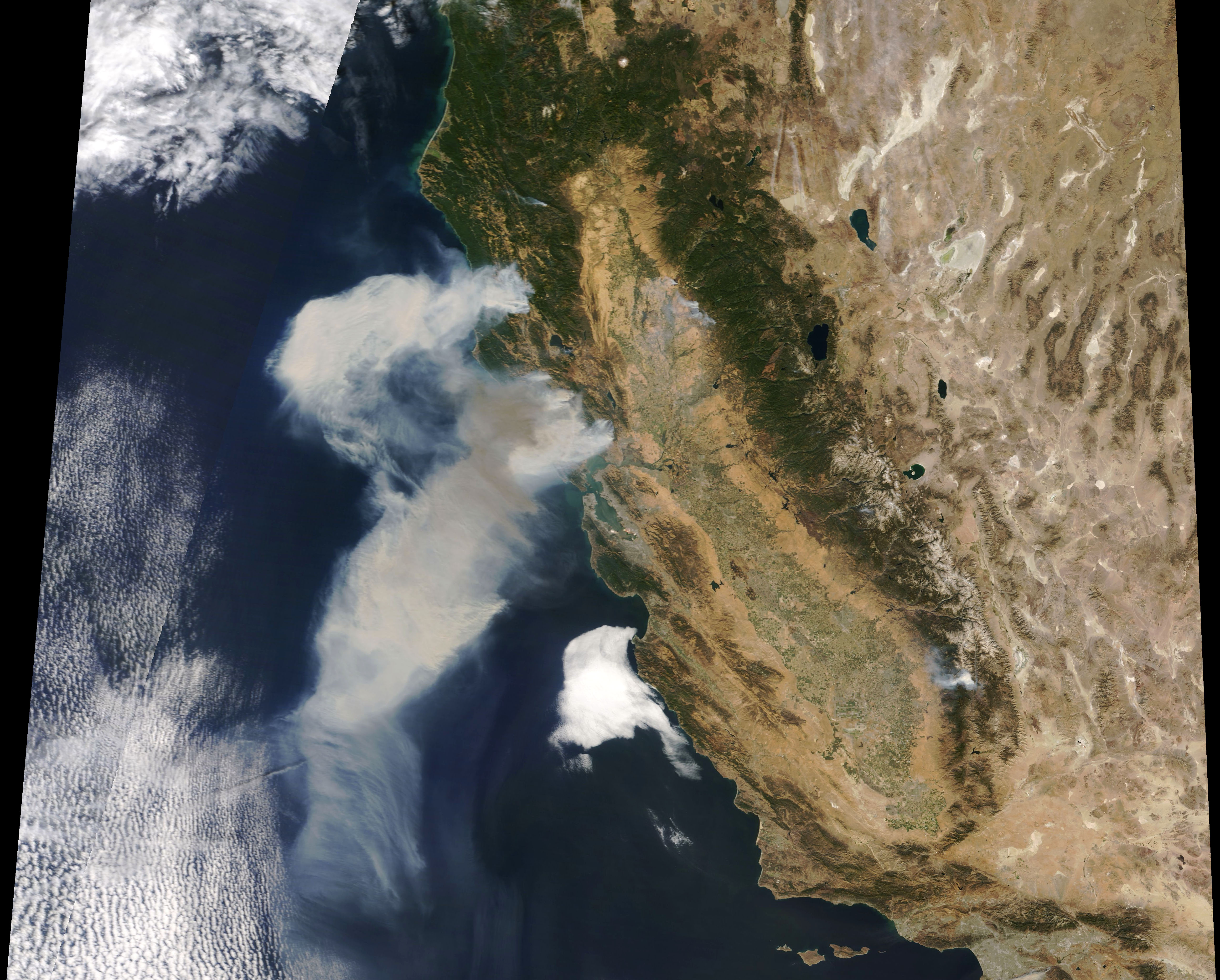 California wildfires from space.