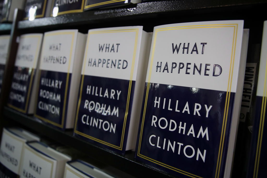 Copies of Hillary Clinton&#039;s book &quot;What Happened.&quot;