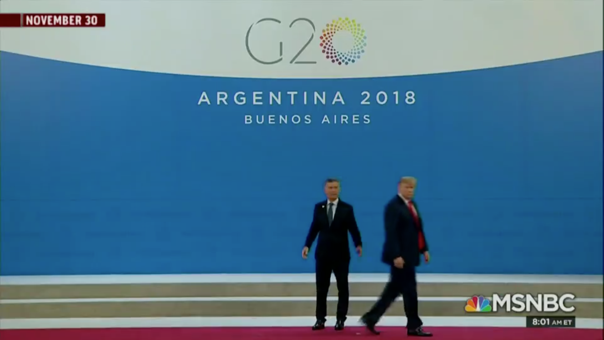 Trump walks away.