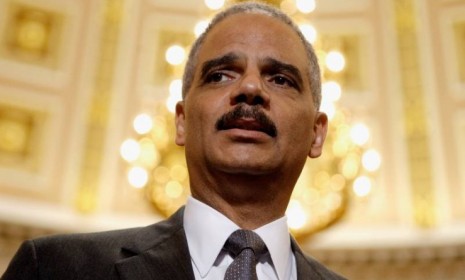 Attorney General Eric Holder talks to reporters after meeting with House Oversight and Government Reform Committee chairman Darrell Issa on June 19: Holder himself has said Republicans may be