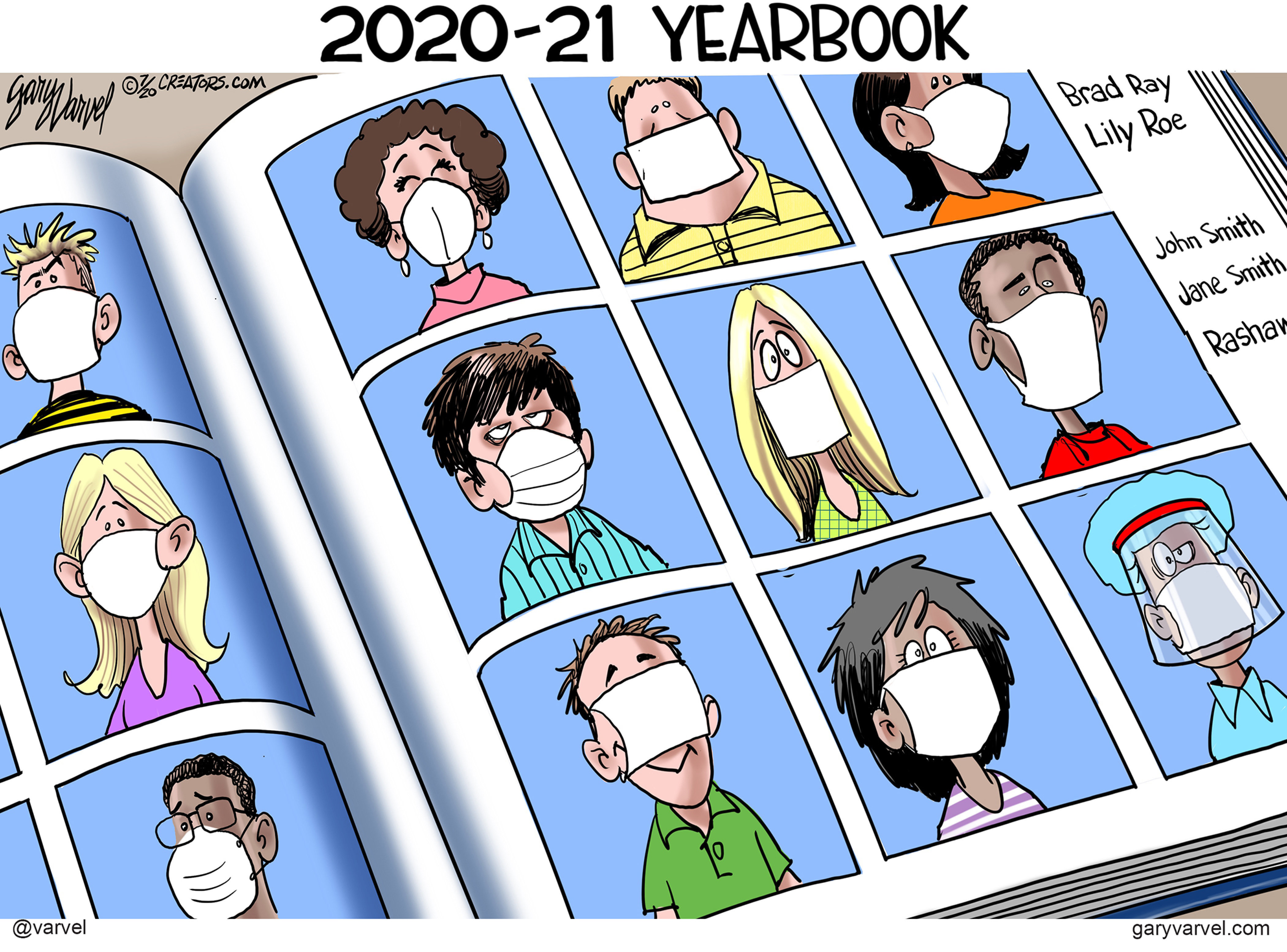Editorial Cartoon U.S. school yearbook coronavirus