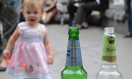 Toddler and beer