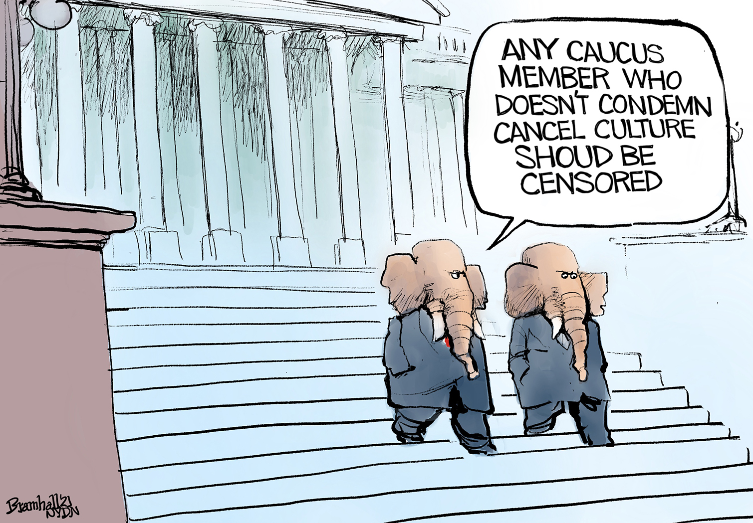 Political Cartoon U.S. gop censure cancel culture