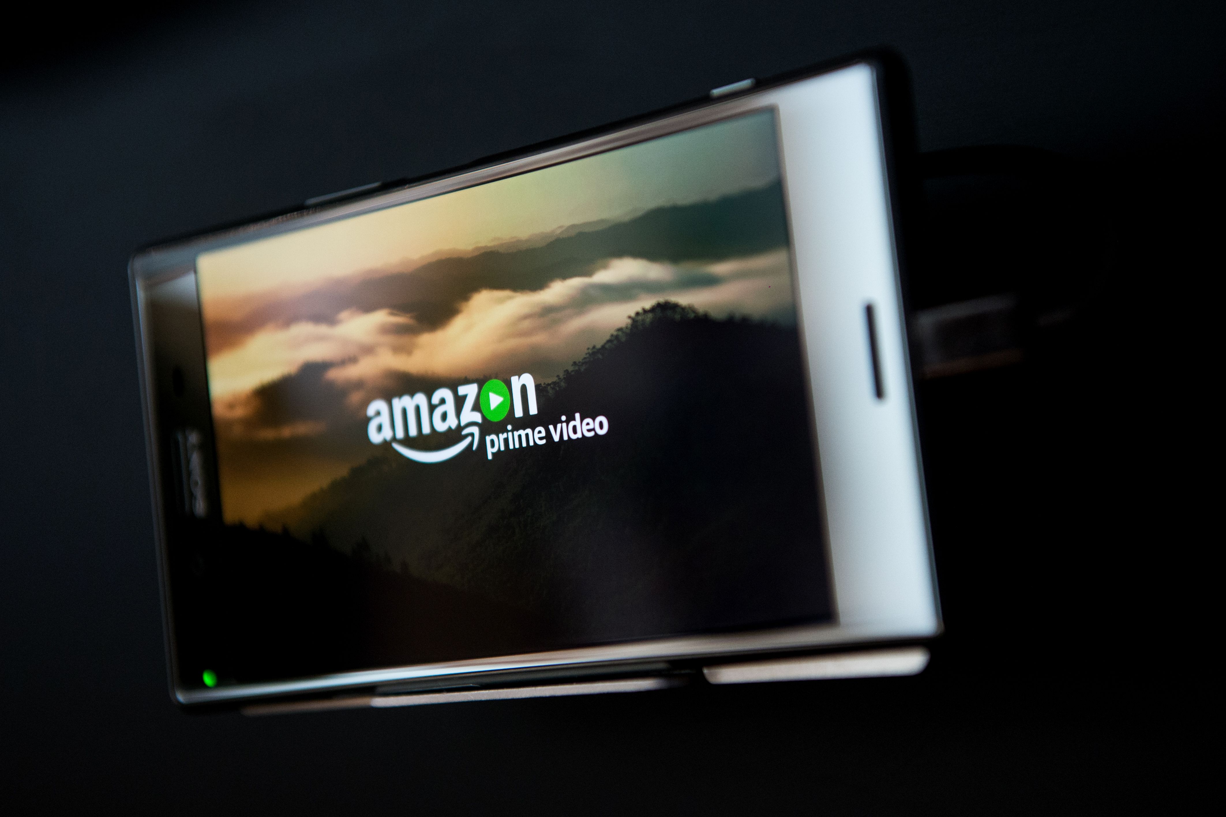 The Amazon Prime logo on a screen