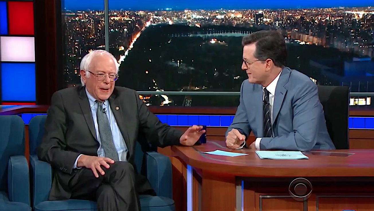 Bernie Sanders talks Clinton, Trump with Stephen Colbert