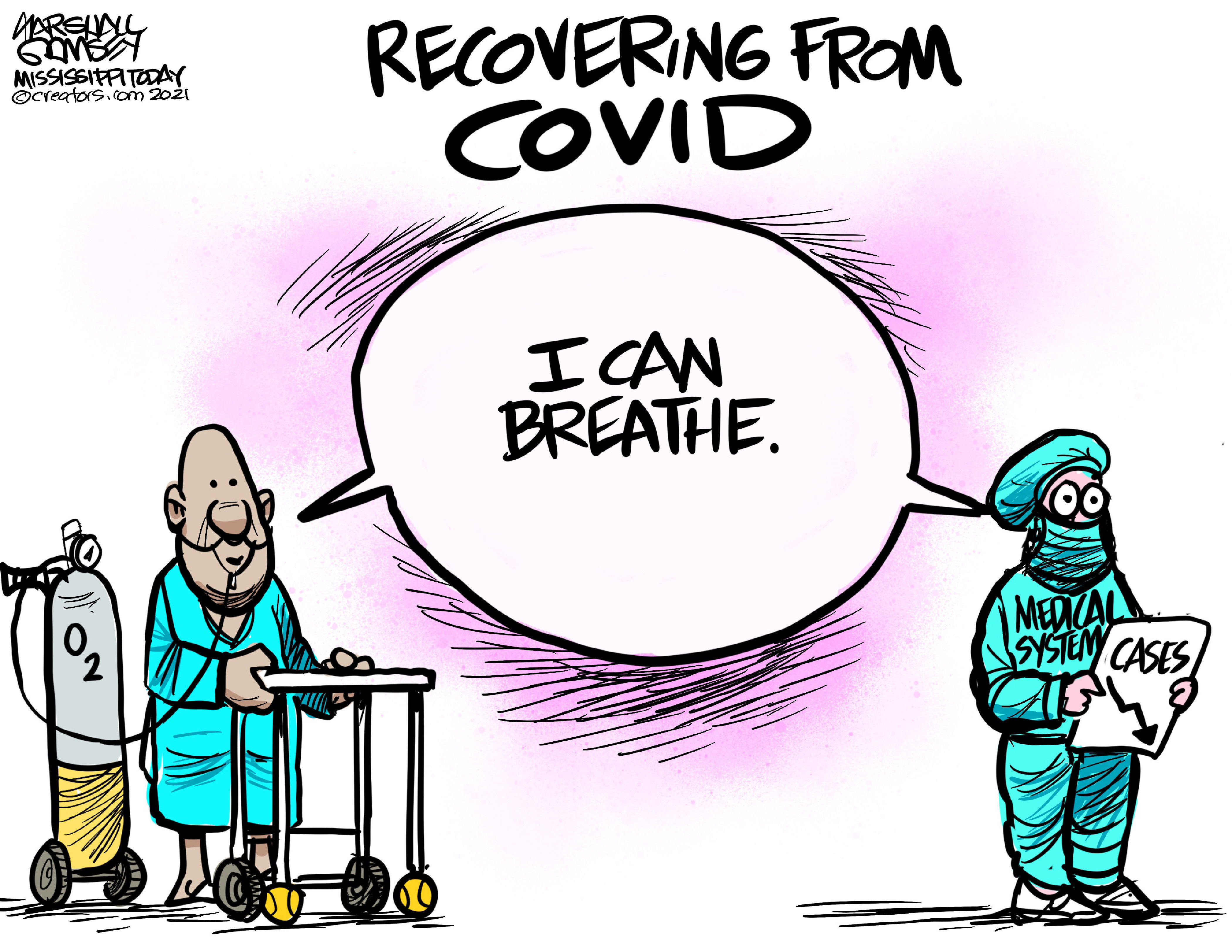 Editorial Cartoon U.S. covid cases dropping