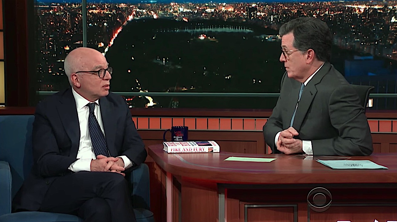 Stephen Colbert interviews Michael Wolff