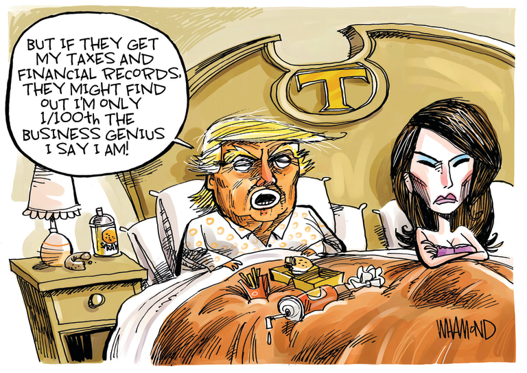 Political Cartoon U.S. Trump taxes