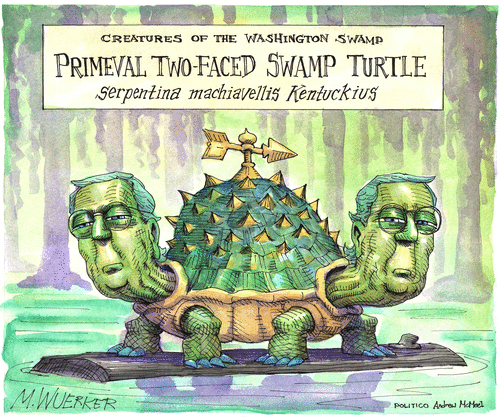 Political Cartoon U.S. mcconnell swamp