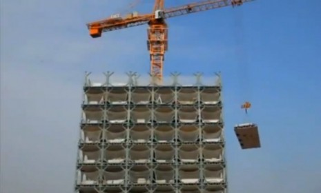 It only took construction workers 360 hours to erect this 30-story building in China, not counting the time it took to build the foundation and prefabricated parts.