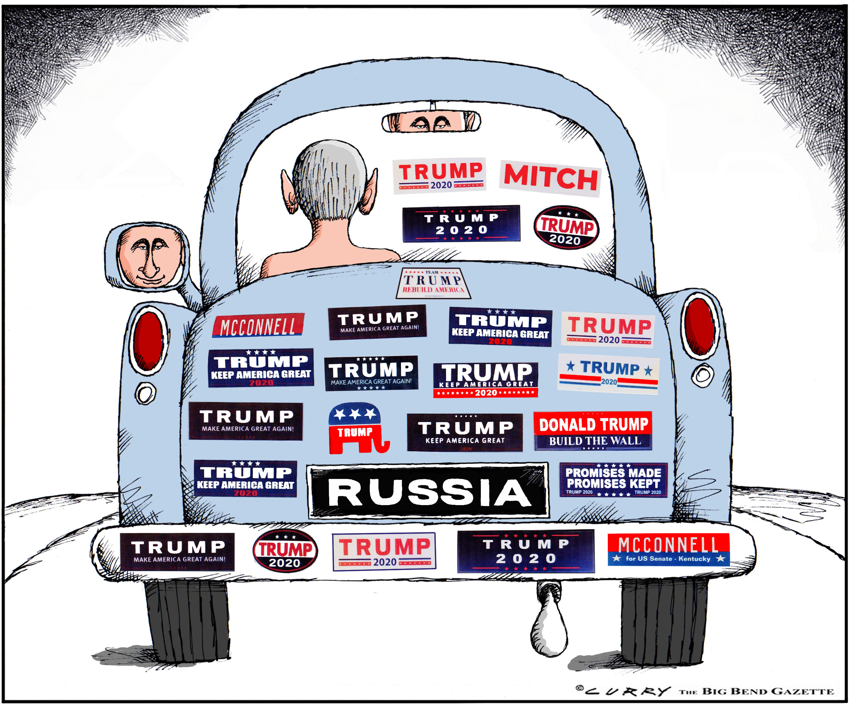 Political Cartoon U.S. Trump 2020 McConnell Putin Russia