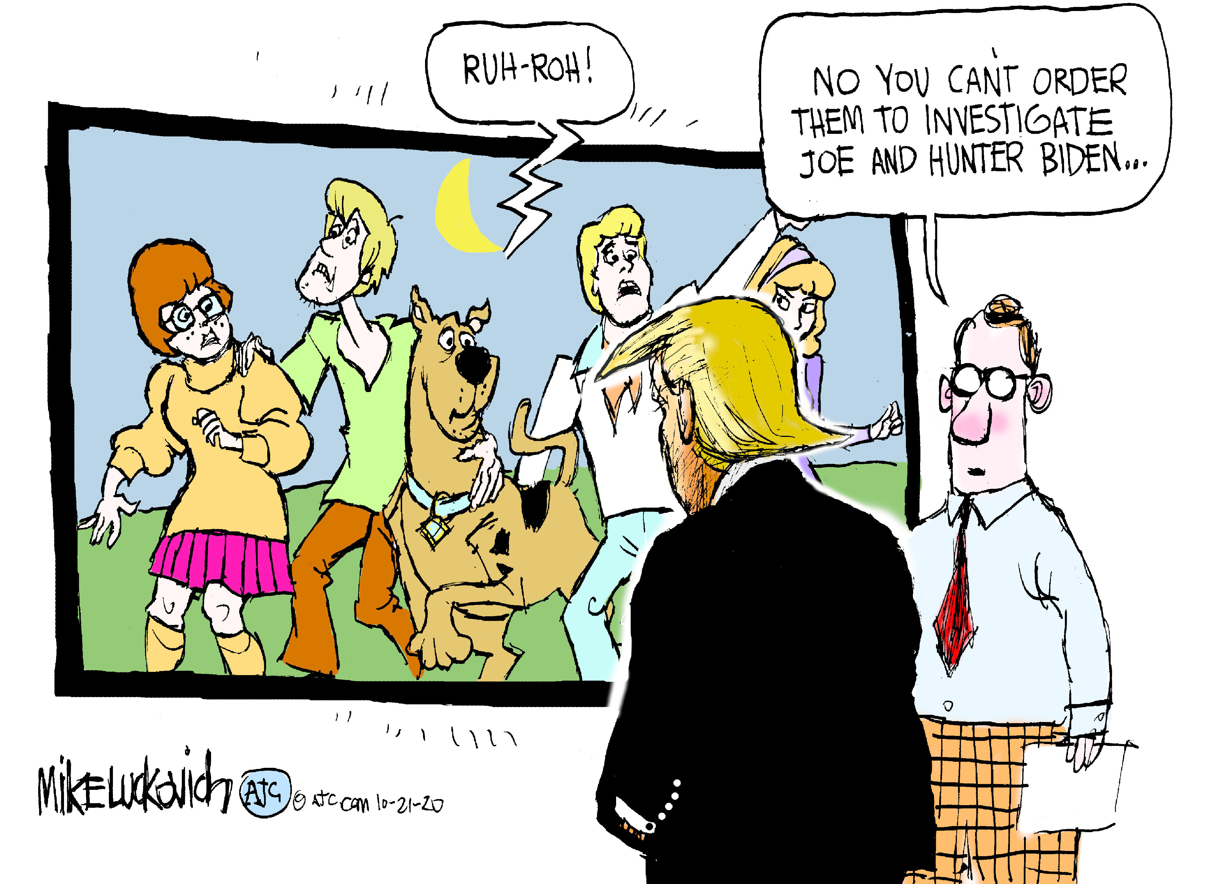 Political Cartoon U.S. Trump Hunter Joe Biden Scooby Doo