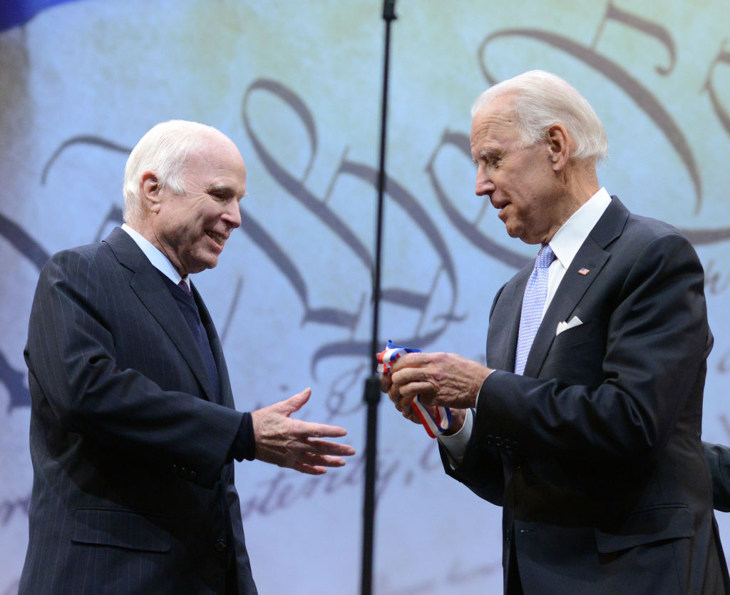 Joe Biden presents John McCain with the Liberty Medal
