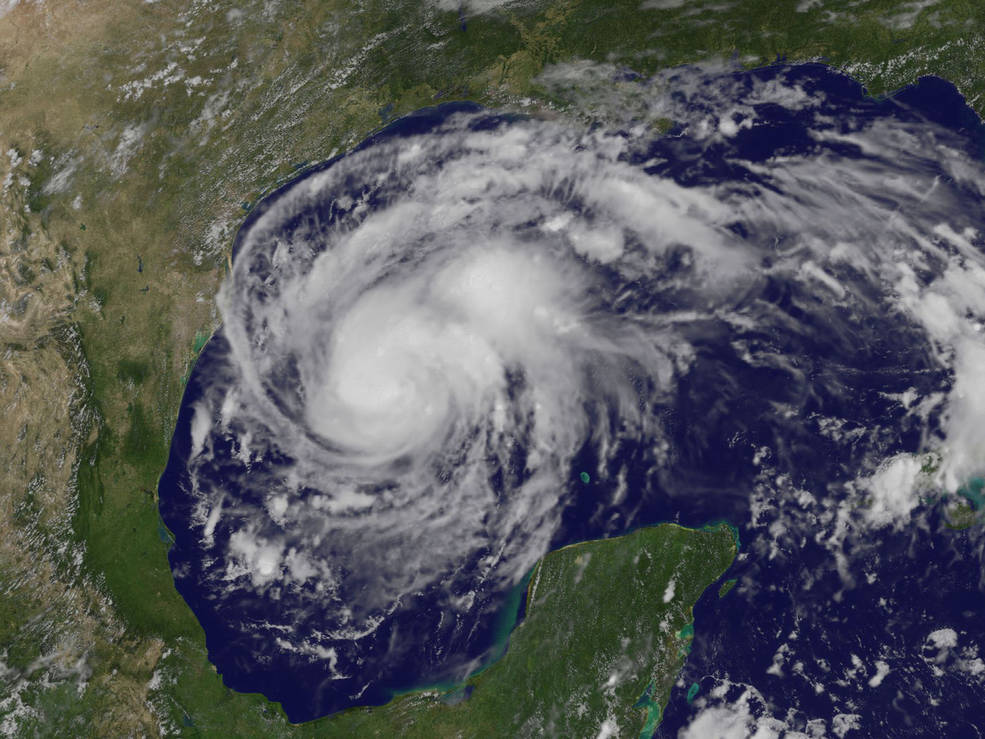 Hurricane Harvey satellite image.