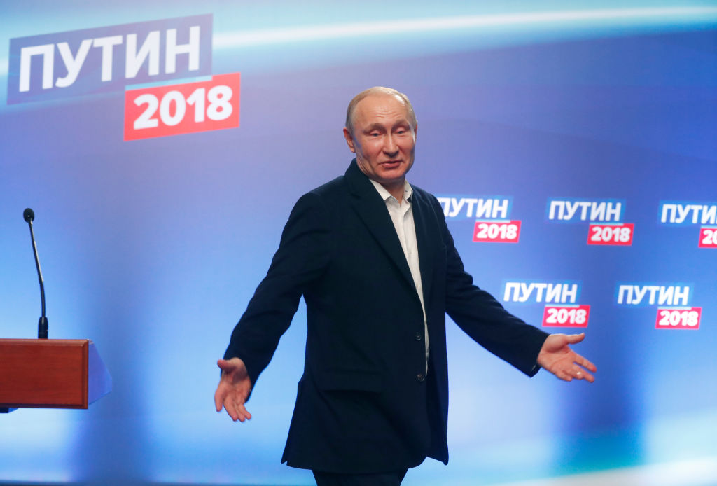 Vladimir Putin won an overwhelming re-election victory