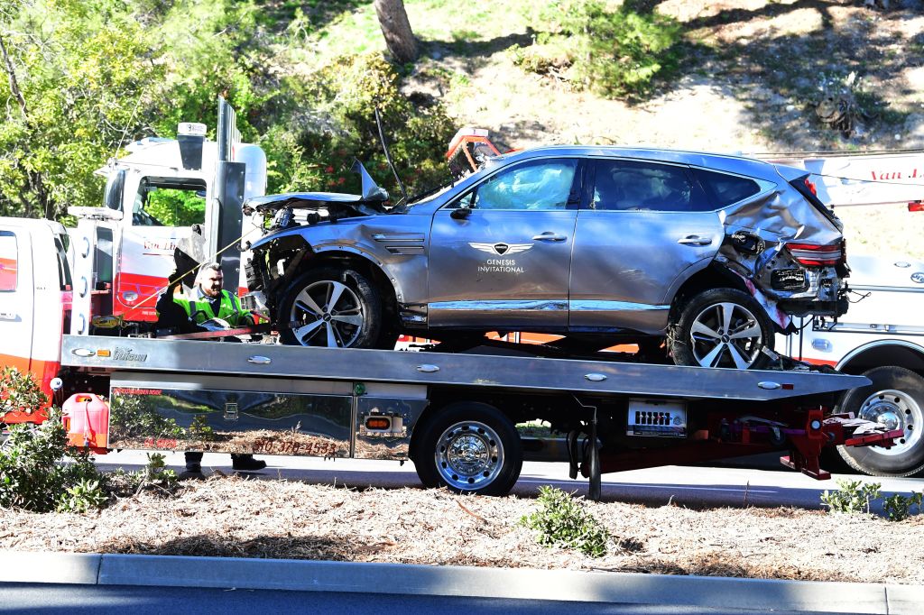 The car Tiger Woods was driving on Tuesday morning.