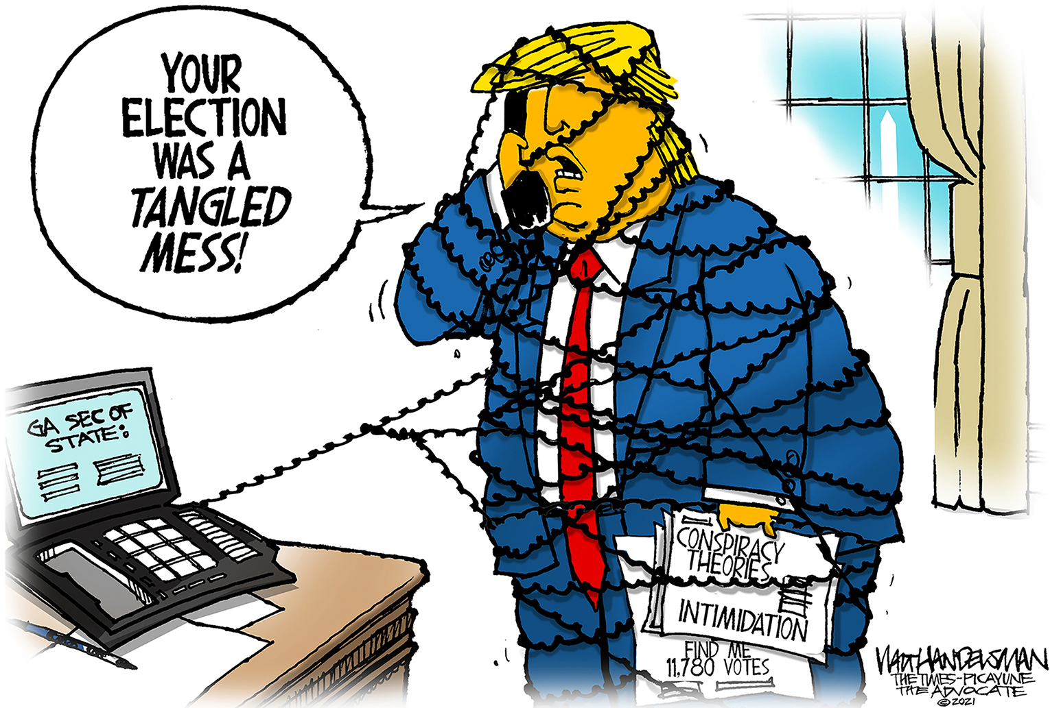 Political Cartoon U.S. Trump Georgia call