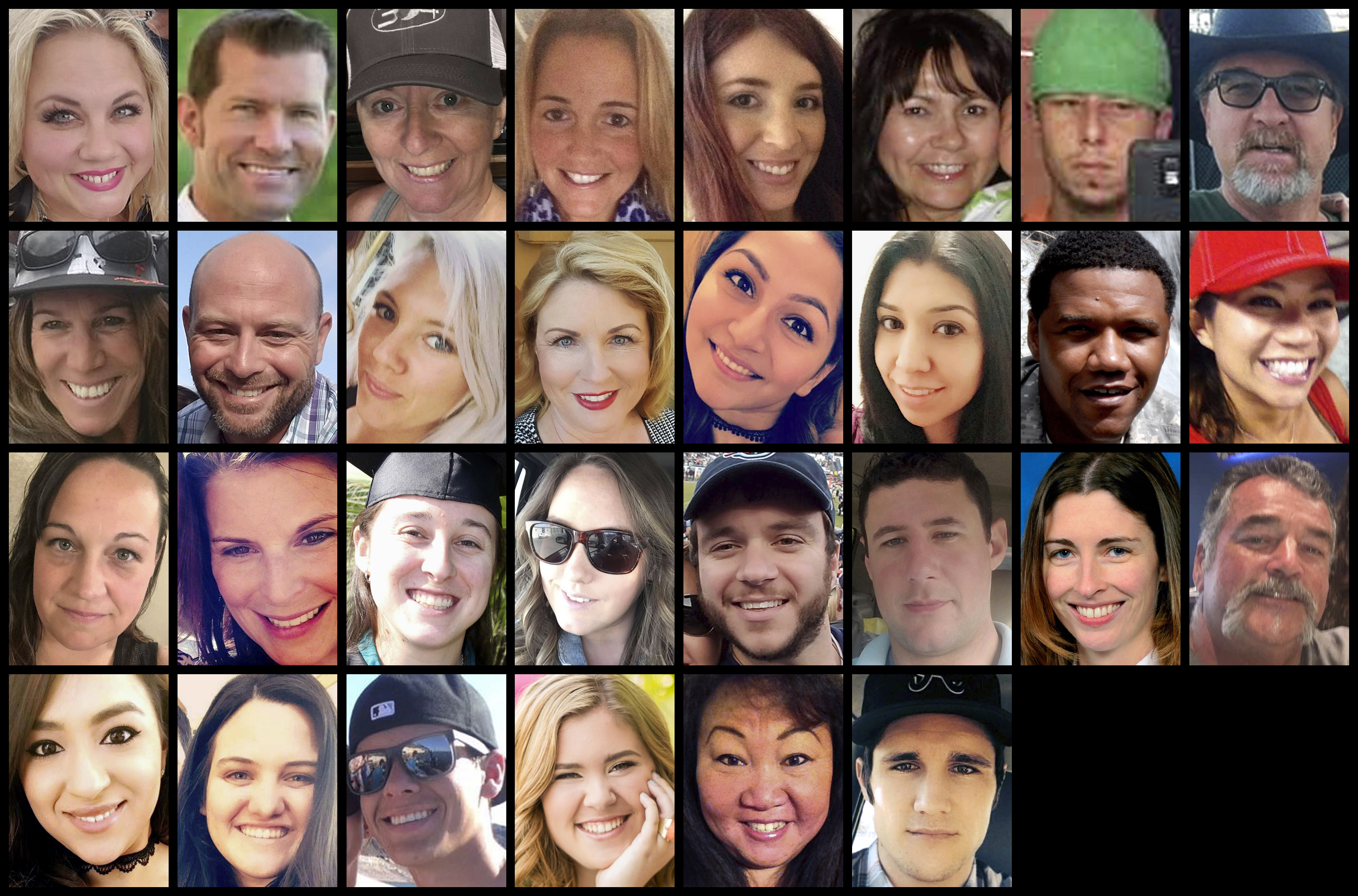 Some of the victims of the mass shooting in Las Vegas.
