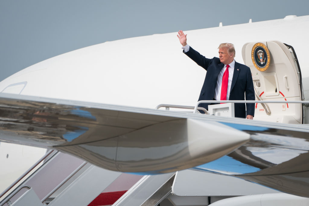 President Trump on Air Force One.