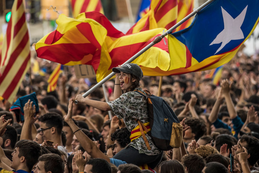 Supporters of Catalonia independence.