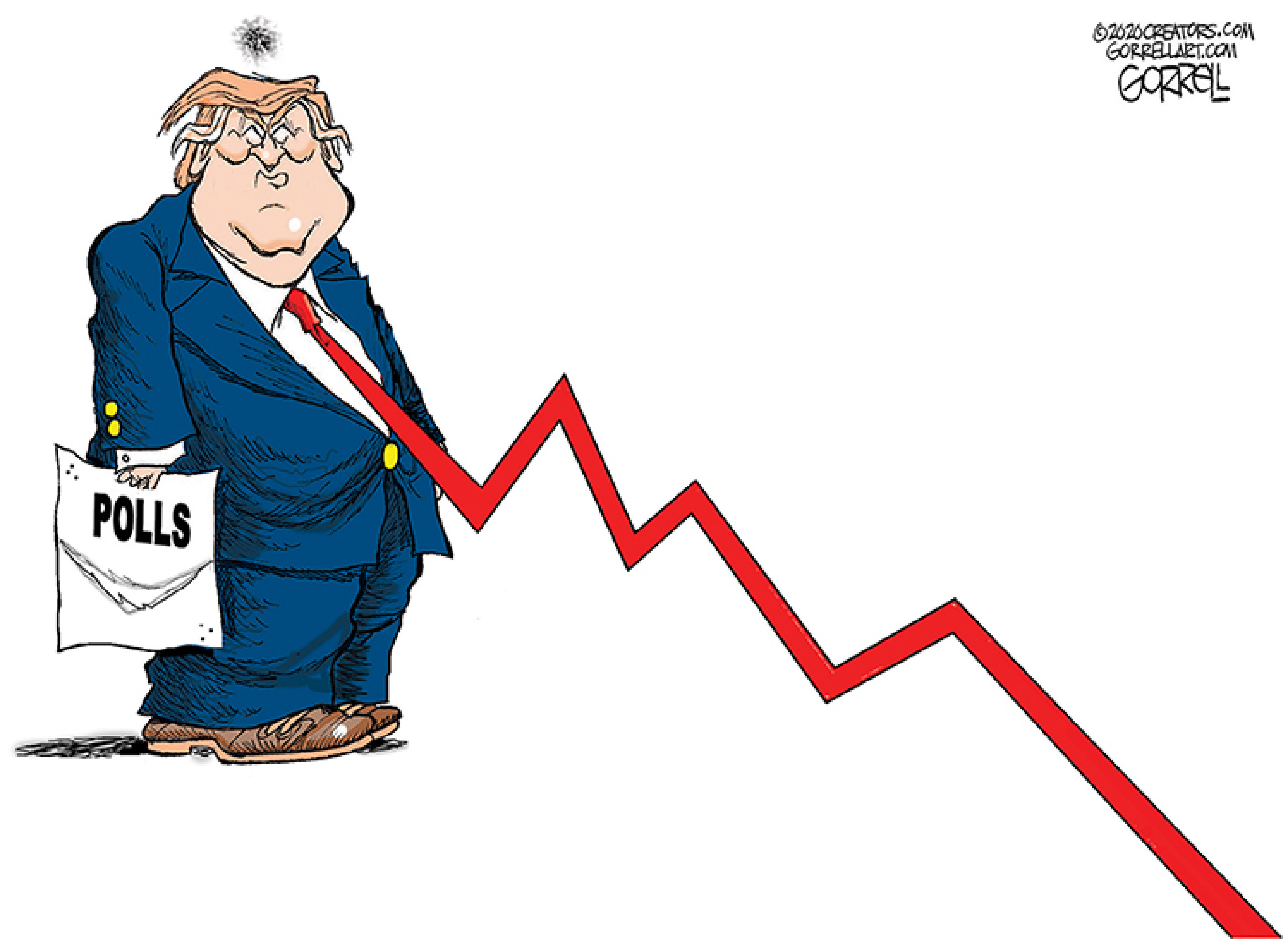 Political Cartoon U.S. Trump polls&amp;nbsp;