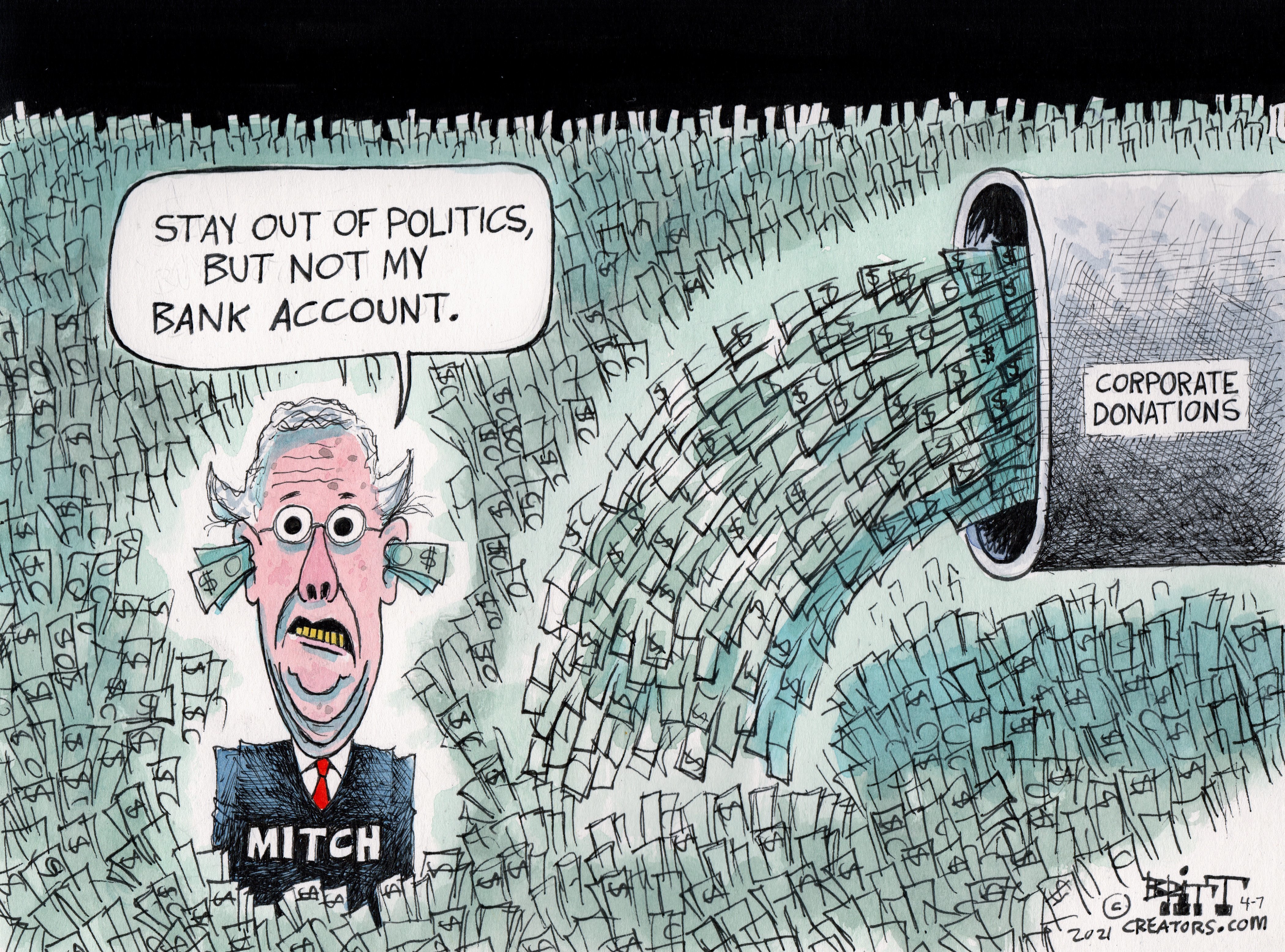 Political Cartoon U.S. mcconnell corporate politics money