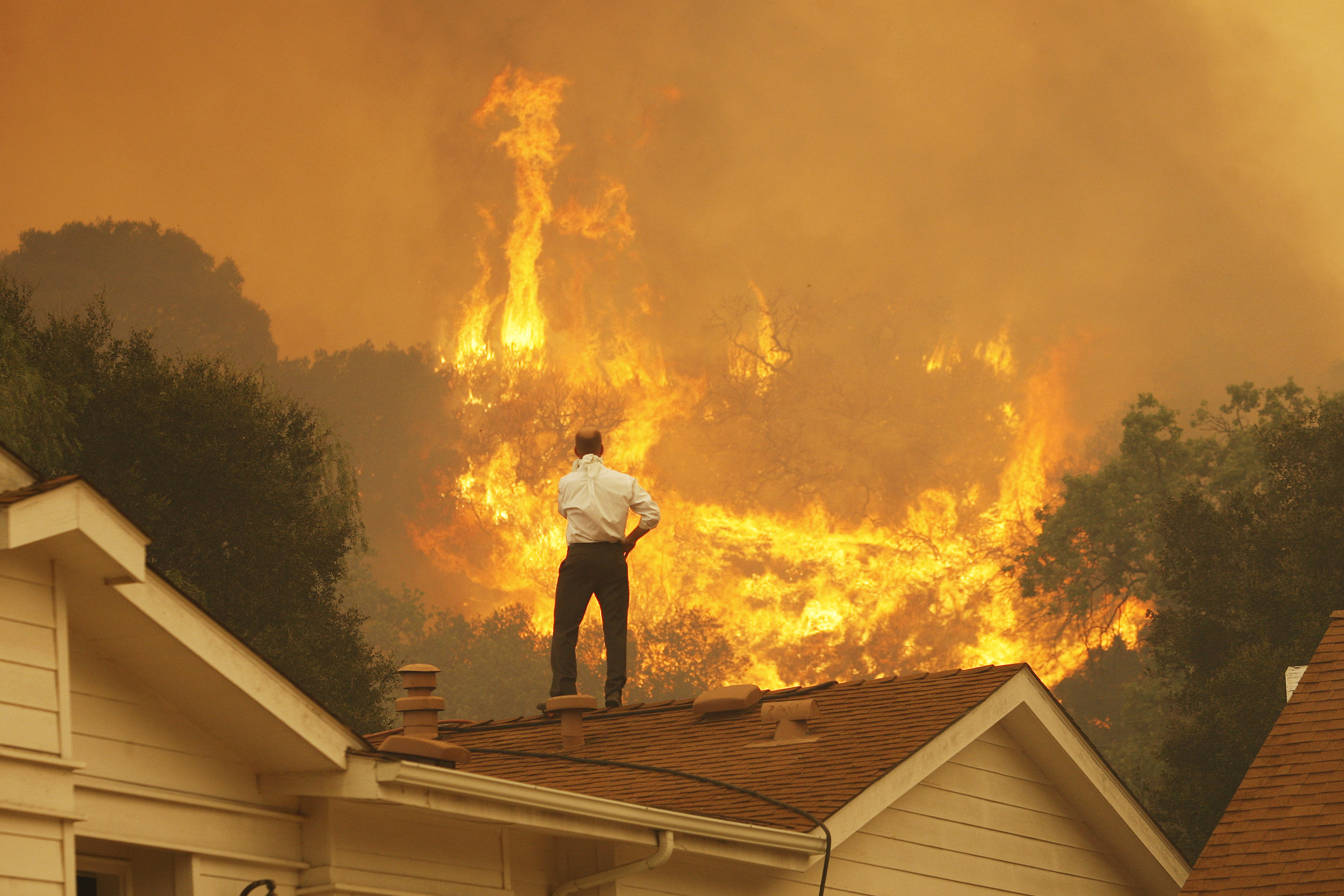 A wildfire in Camarillo, California.