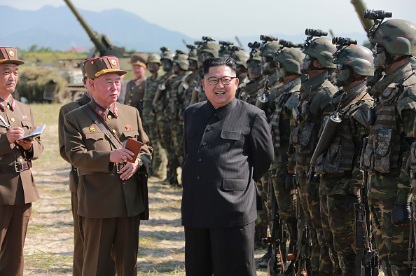 Kim Jong Un observes a target exercise earlier this month.