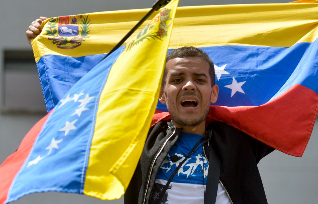 Anti-Maduro protester in Colombia
