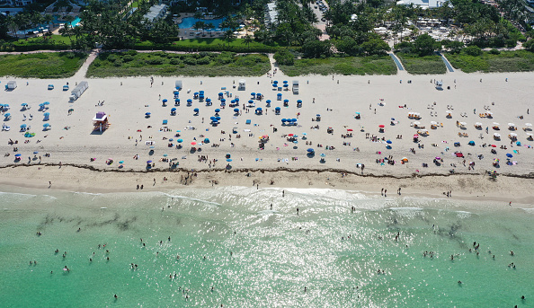 Beachgoers in Miami.