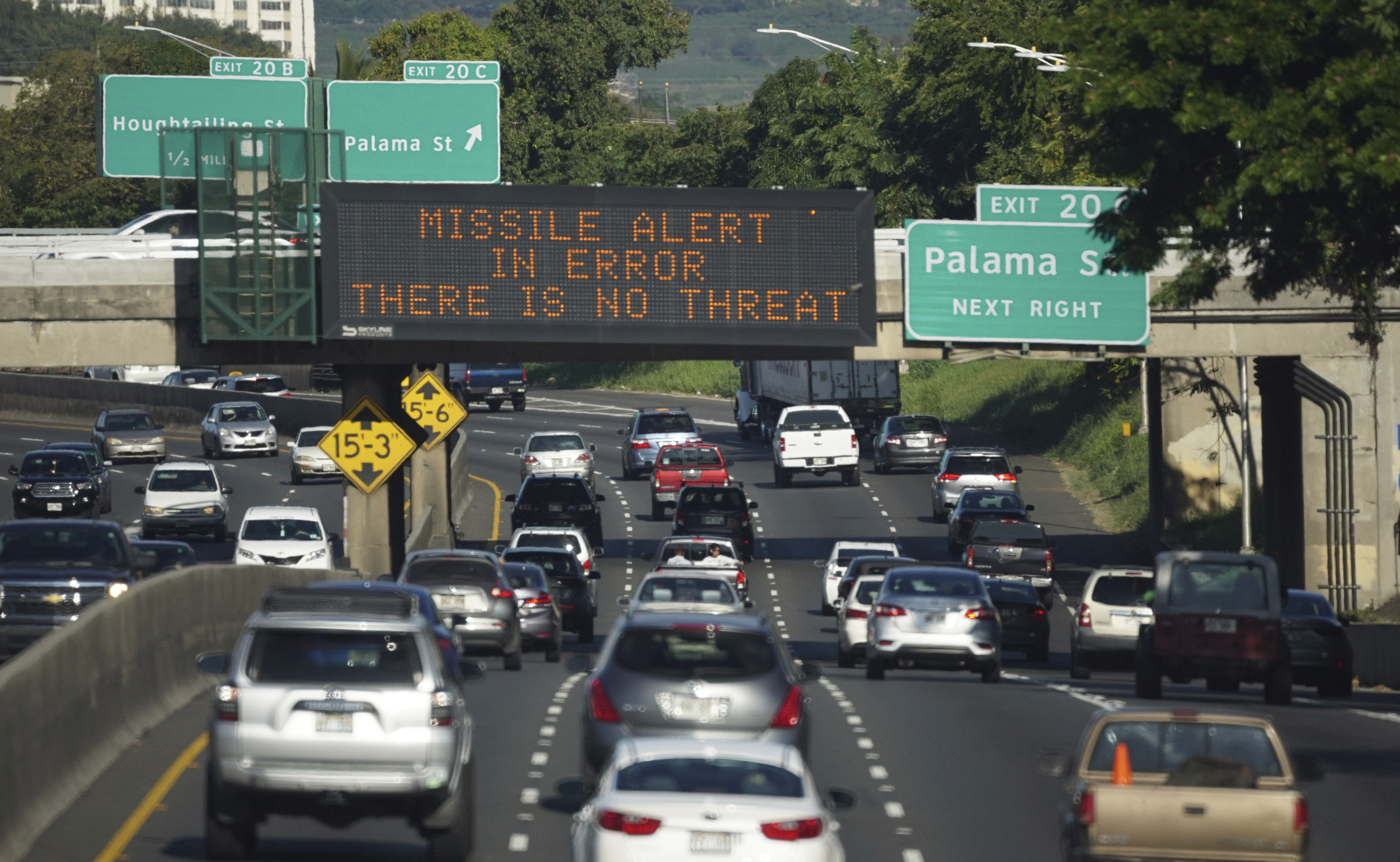 A sign in Hawaii about a false alarm