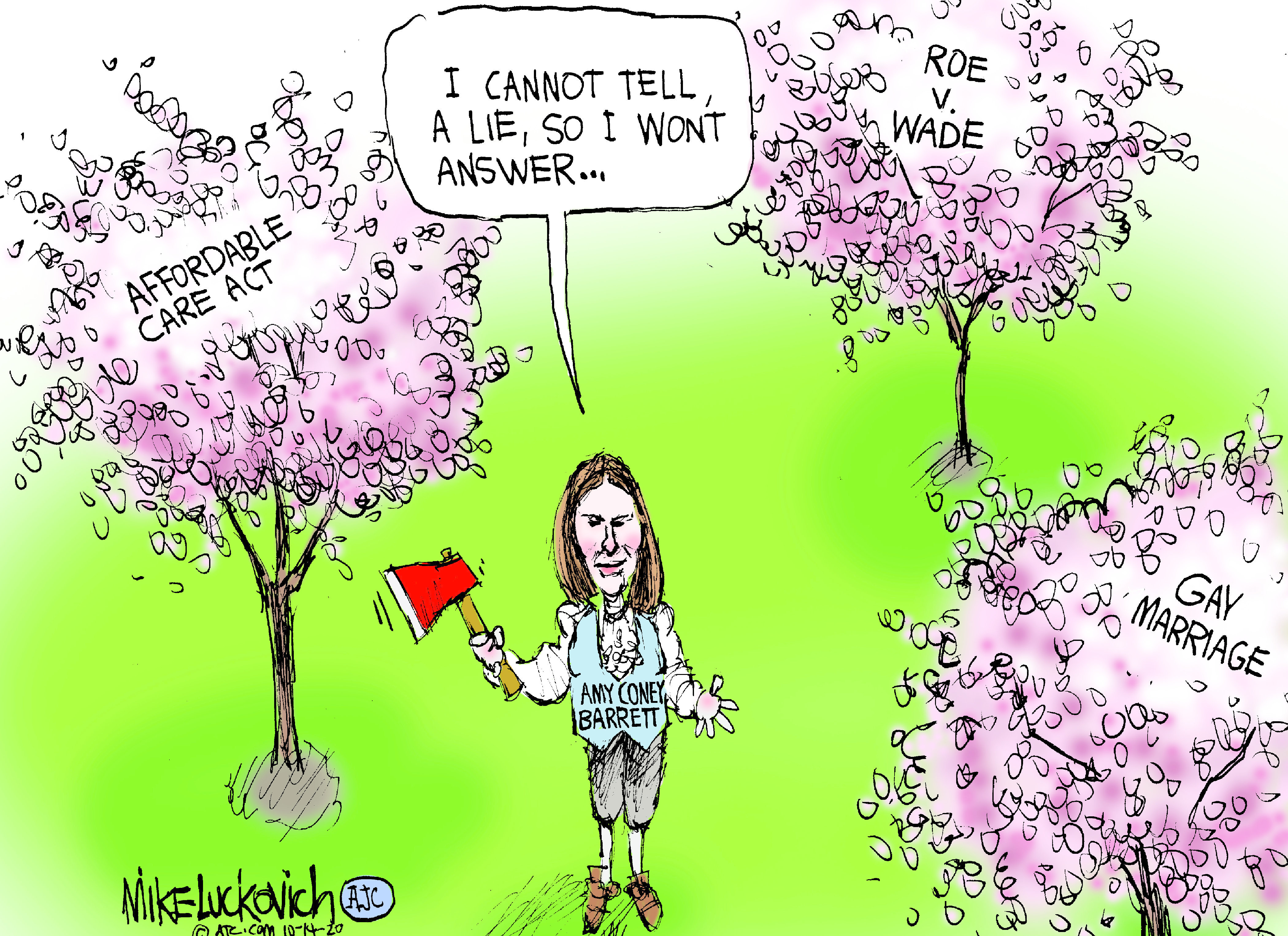 Political Cartoon U.S. Amy Coney Barrett SCOTUS