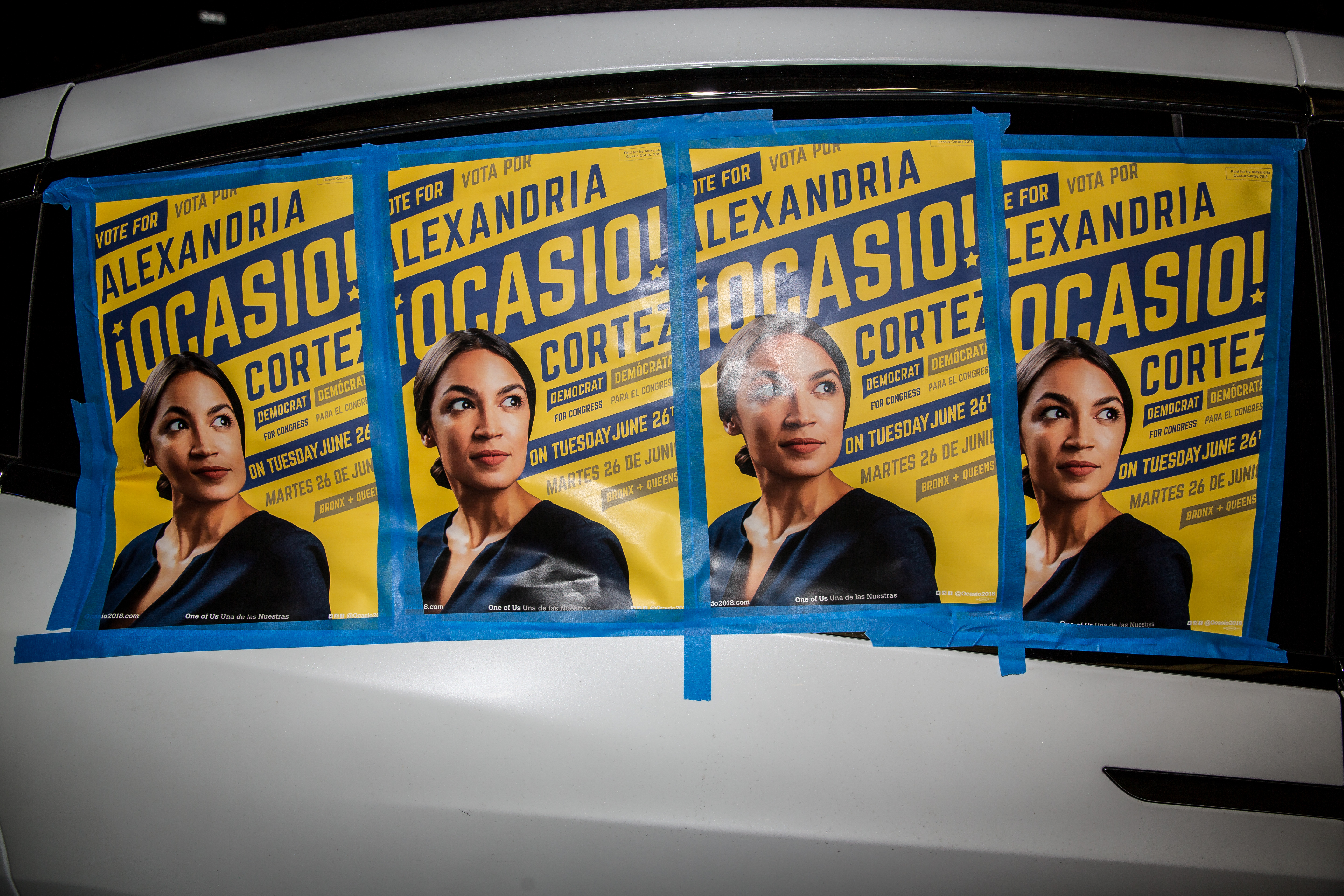 Alexandria Ocasio-Cortez posters in the Bronx